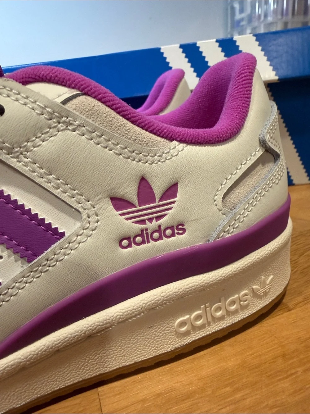Adidas Originals Forum Low CL W Sneakers Cloud White Purple JR0474 NWT